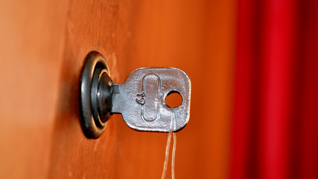 an image of a padlock with a key