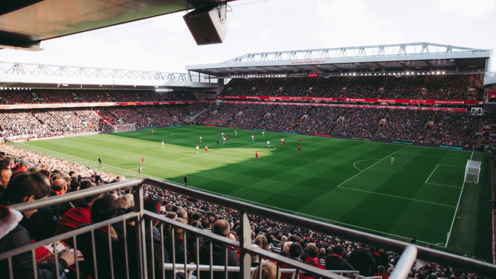 people watching a football match