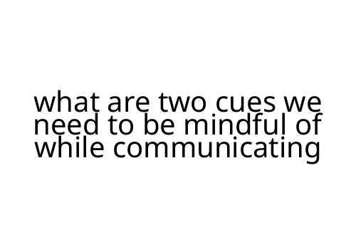 what are two cues we need to be mindful of while communicating